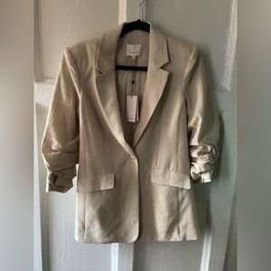 Cinq a Sept Linen Kylie Khaki Blazer